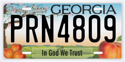 GA license plate PRN4809