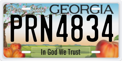 GA license plate PRN4834