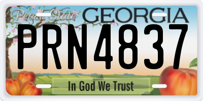 GA license plate PRN4837