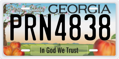 GA license plate PRN4838