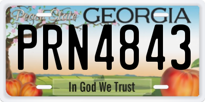 GA license plate PRN4843