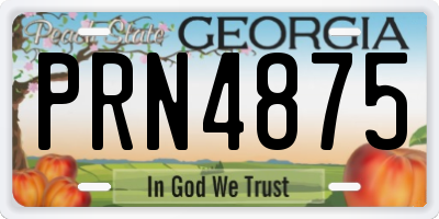 GA license plate PRN4875
