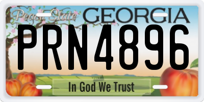 GA license plate PRN4896