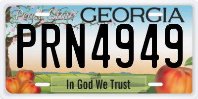 GA license plate PRN4949