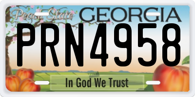 GA license plate PRN4958