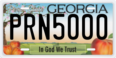 GA license plate PRN5000