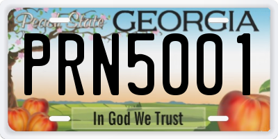 GA license plate PRN5001