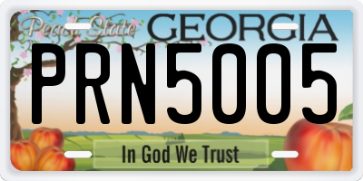 GA license plate PRN5005