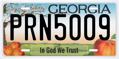 GA license plate PRN5009