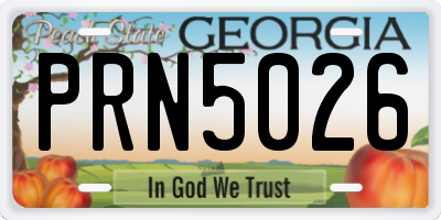 GA license plate PRN5026