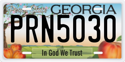 GA license plate PRN5030
