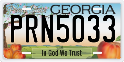 GA license plate PRN5033