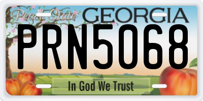 GA license plate PRN5068