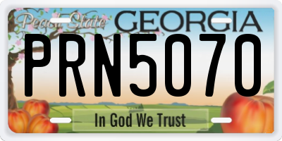 GA license plate PRN5070