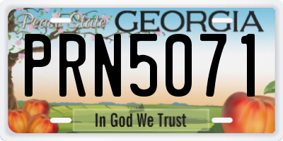 GA license plate PRN5071
