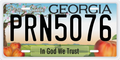 GA license plate PRN5076