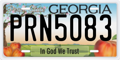 GA license plate PRN5083
