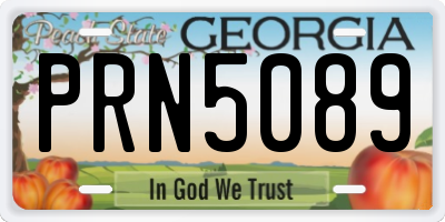 GA license plate PRN5089