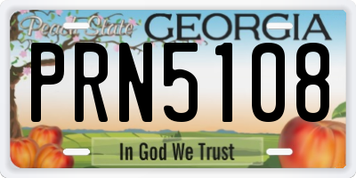 GA license plate PRN5108