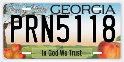 GA license plate PRN5118