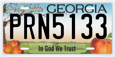 GA license plate PRN5133