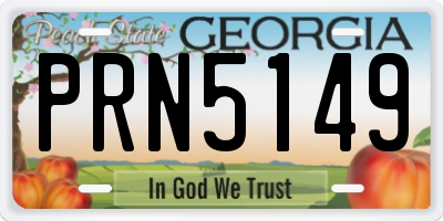 GA license plate PRN5149