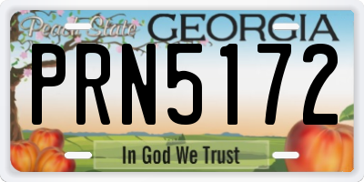 GA license plate PRN5172