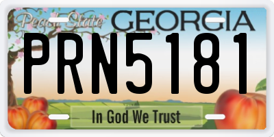 GA license plate PRN5181