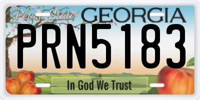 GA license plate PRN5183