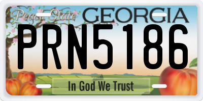 GA license plate PRN5186