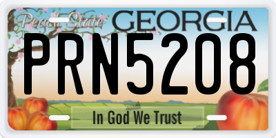 GA license plate PRN5208