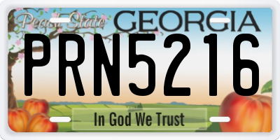 GA license plate PRN5216