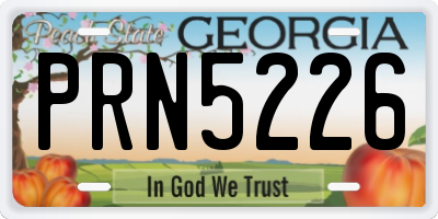 GA license plate PRN5226