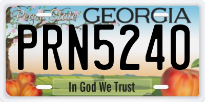 GA license plate PRN5240