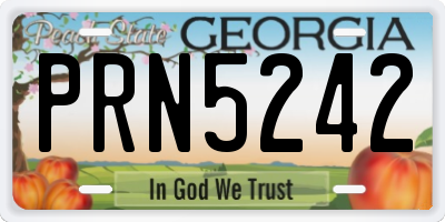 GA license plate PRN5242