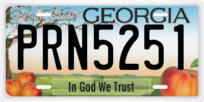 GA license plate PRN5251