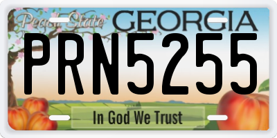 GA license plate PRN5255