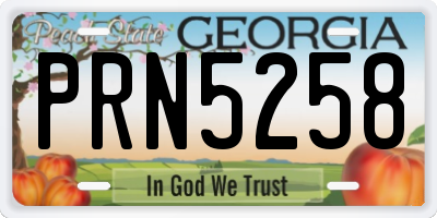 GA license plate PRN5258