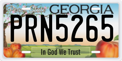 GA license plate PRN5265
