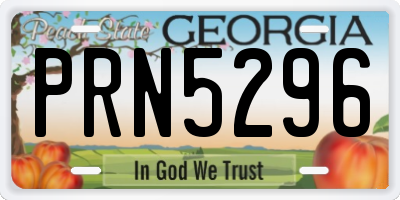 GA license plate PRN5296