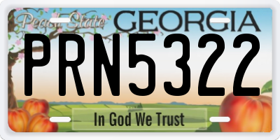 GA license plate PRN5322