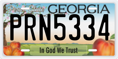 GA license plate PRN5334