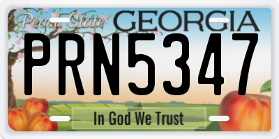 GA license plate PRN5347