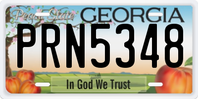 GA license plate PRN5348