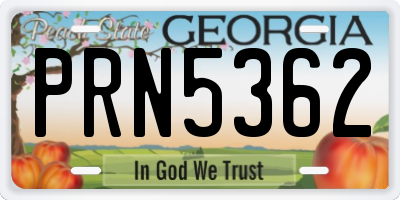 GA license plate PRN5362