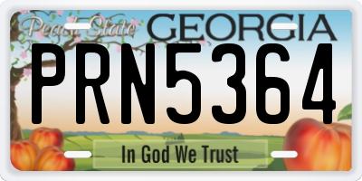 GA license plate PRN5364