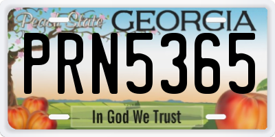 GA license plate PRN5365