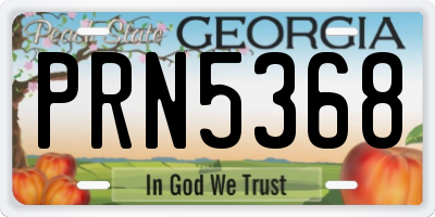 GA license plate PRN5368
