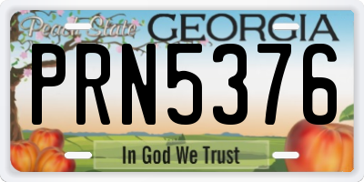 GA license plate PRN5376