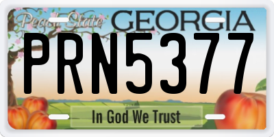 GA license plate PRN5377